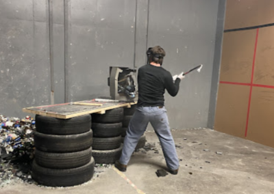 Boy Breaking Glass In Break Room